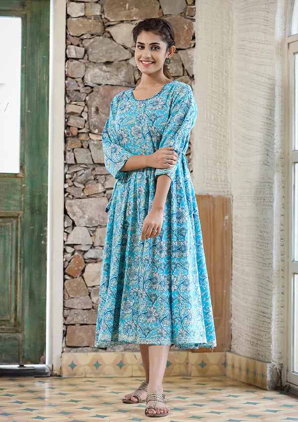 Beautiful Women Blue Ethnic Gown – mahezon
